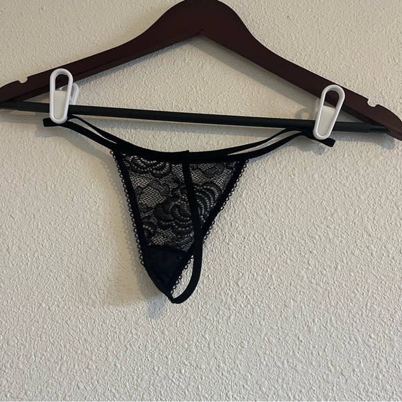 NWOT Seven 'Til Midnight Black Lace Chain Reaction Garter Chemise Set One Size - Picture 10 of 13